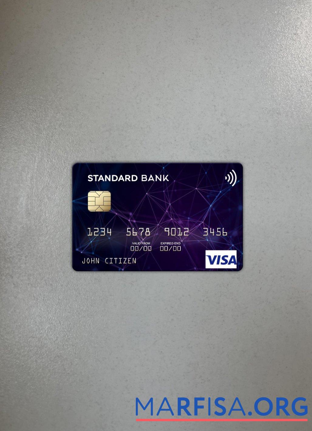 Blank Angola Standard Bank visa card photolook front sample